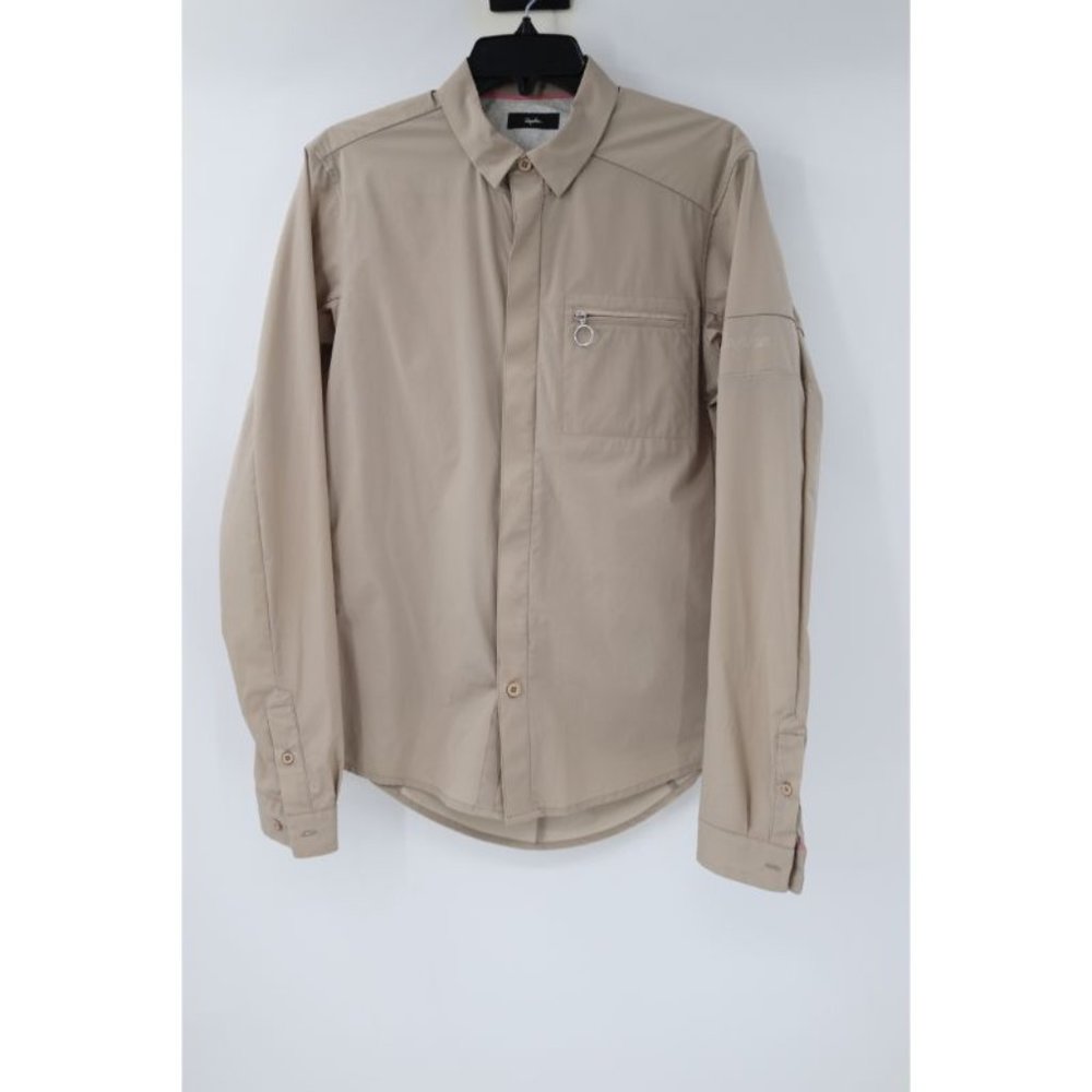 rapha windproof shirt Mens small cycling long sleeve nylon beige stretch zip up
